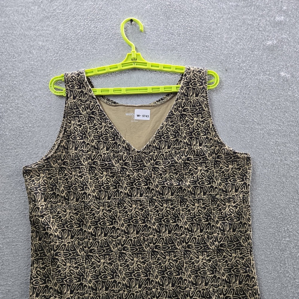Woolrich Women Dress XL Black Geometric Shift Tank V Neck Sleeveless - Picture 4 of 8